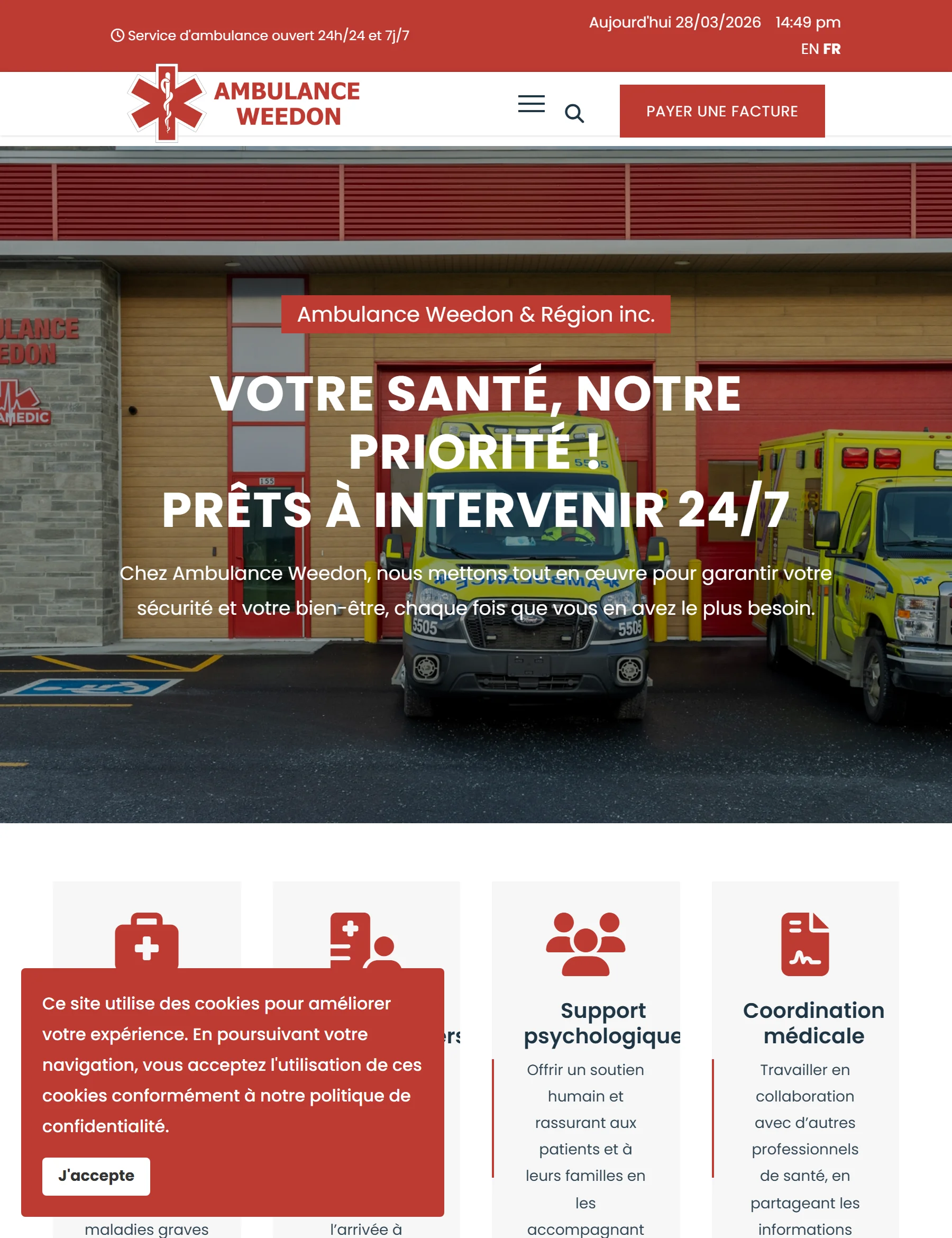 Aperçu du site Ambulance Weedon