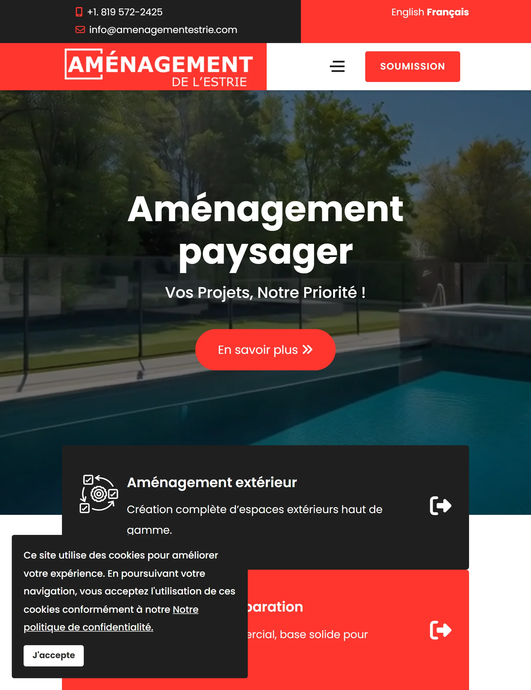 Aperçu du site Aménagement Estrie
