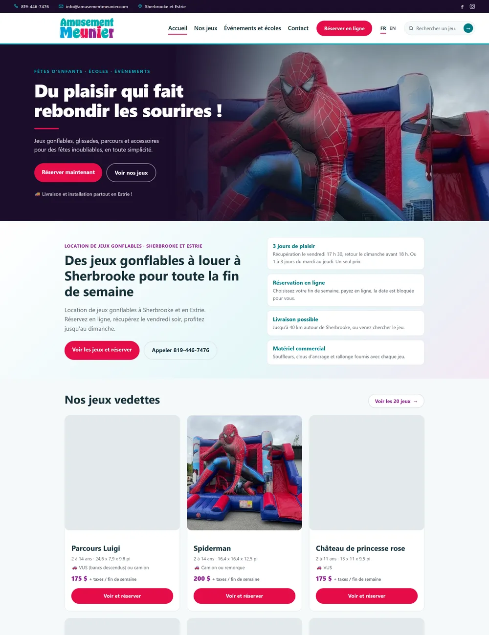 Aperçu du site Amusement Meunier