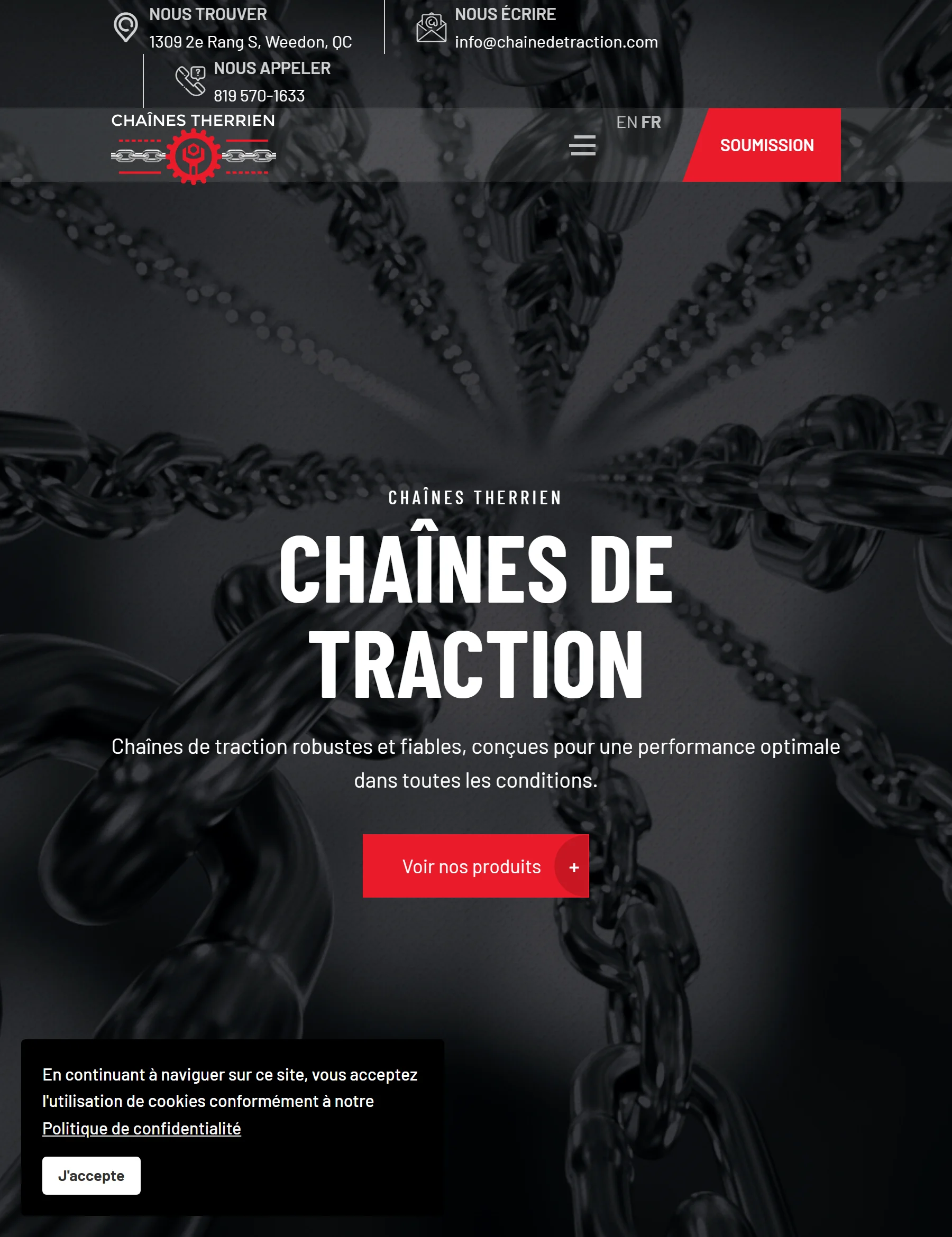 Aperçu du site Chaîne de traction
