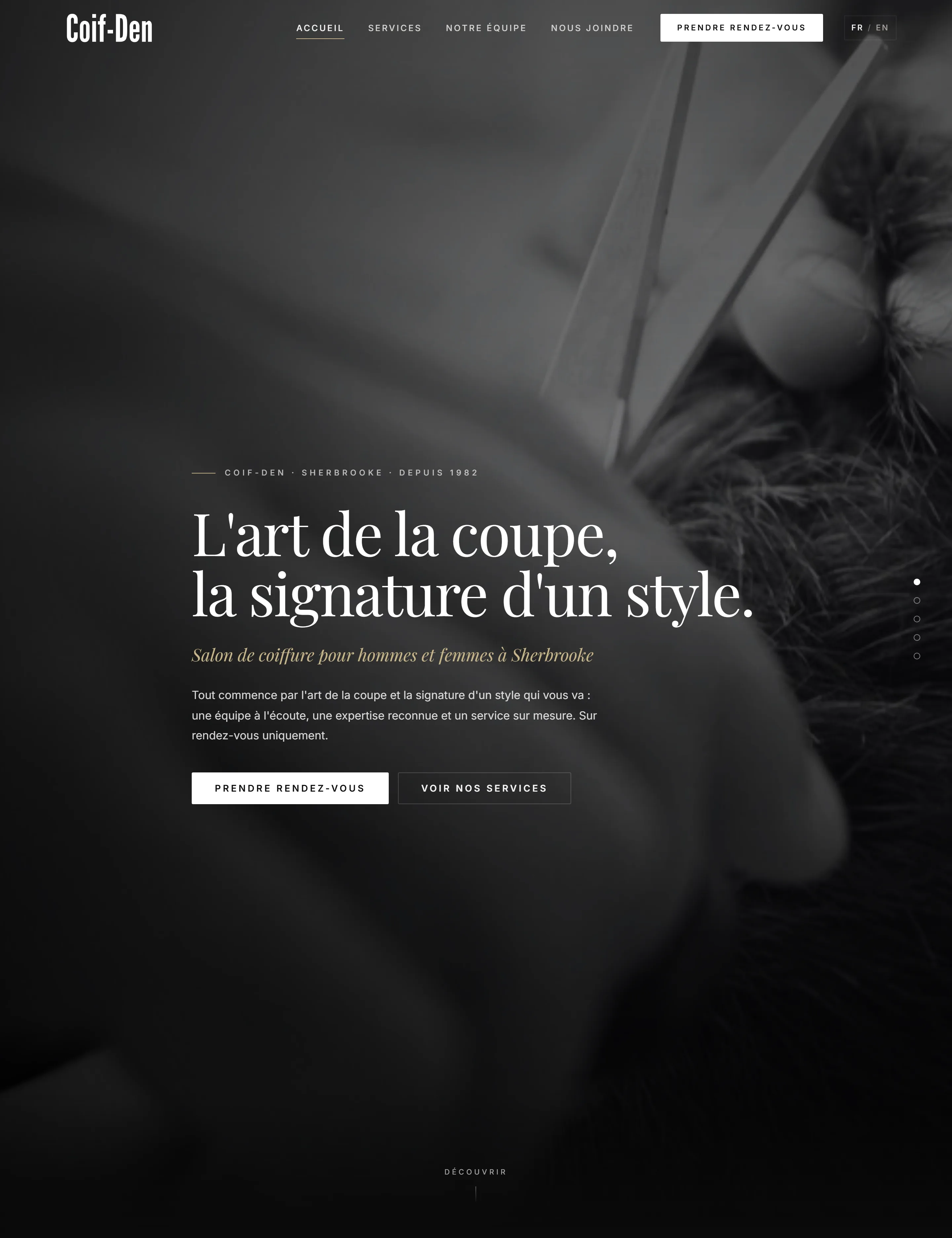 Aperçu du site Coif-Den