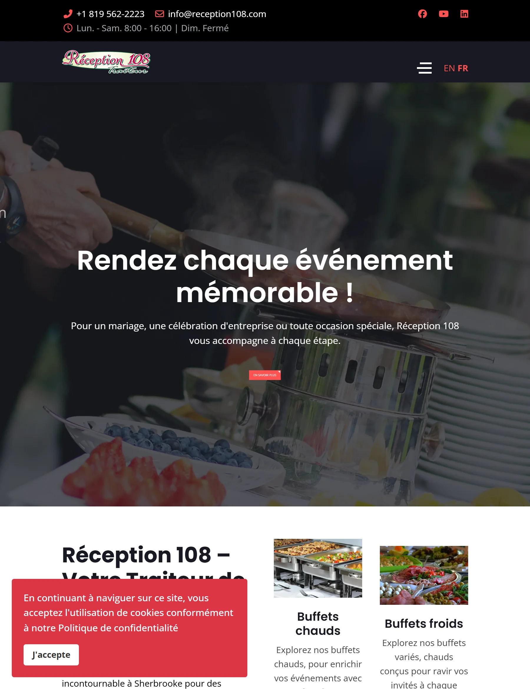 Aperçu du site Réception 108
