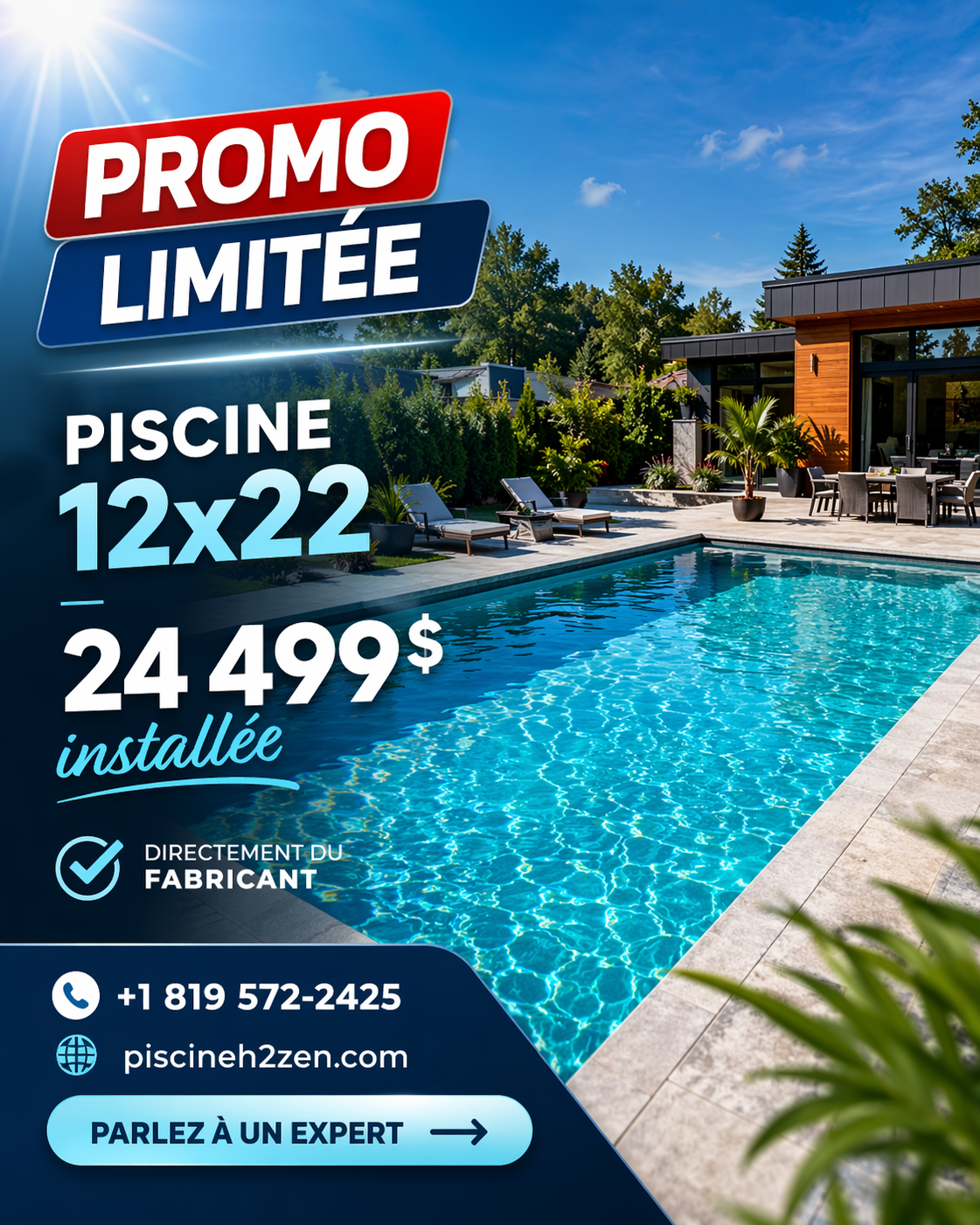 Aperçu : Piscine H2Zen — Promo 12×22