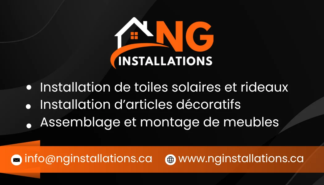 Carte d'affaires : NG Installations - Verso